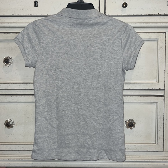 IZOD approved scchoolwear grey shortsleeve uniform polo youth shirt medium 10/12 - Picture 6 of 6